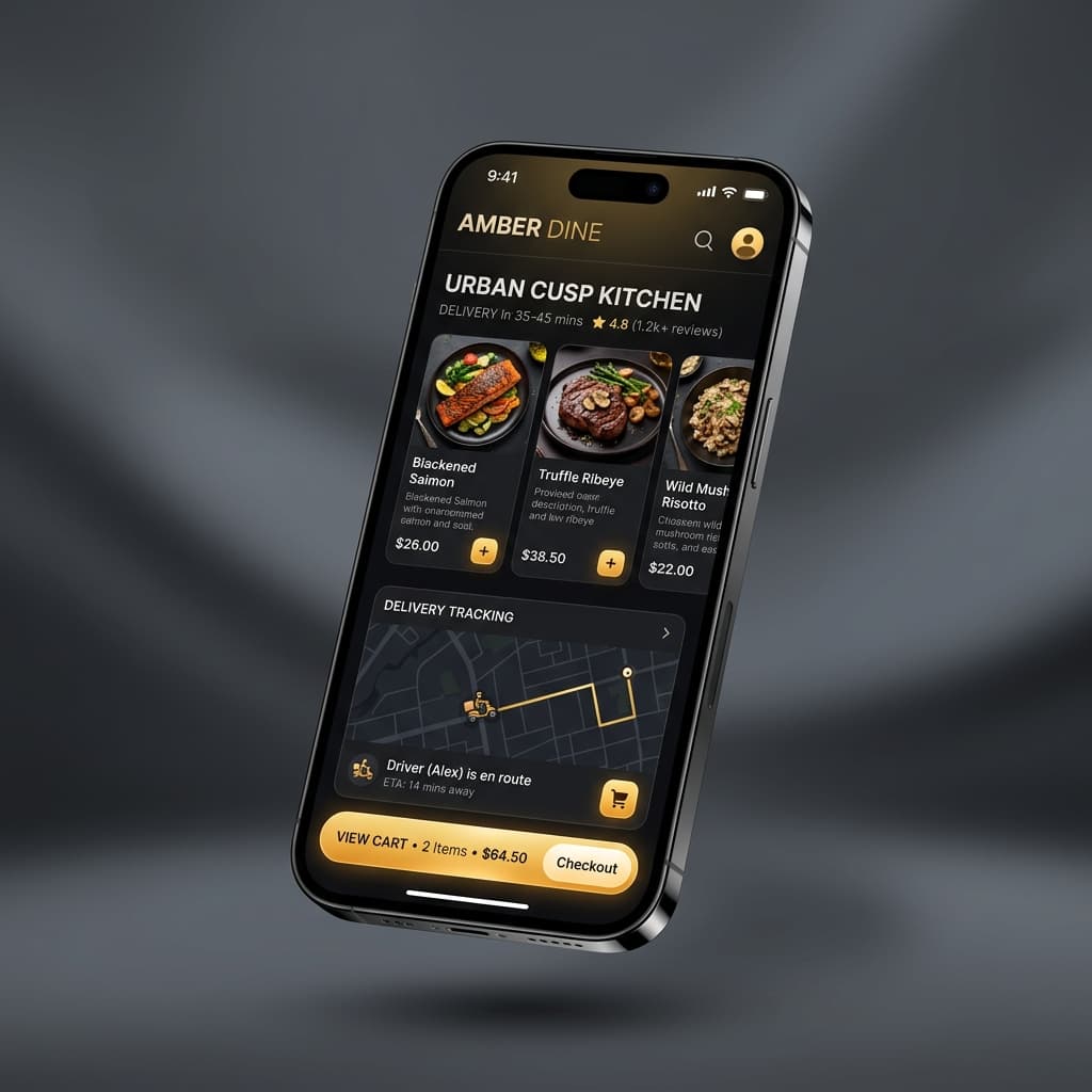 Sealine GO mobile app showing restaurant menus and order tracking